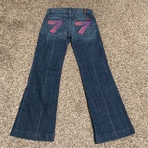7 For all Mankind Jeans pink and purple detail size 25